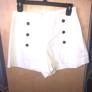 High-Waisted White Shorts